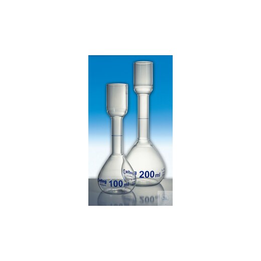 Volumetric flasks acc. to Kohlrausch 100 ml, for sugar analysis, graduated in blue, made from