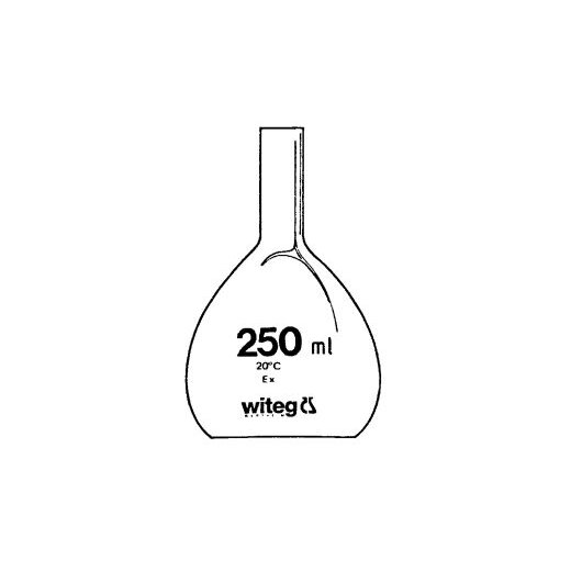 Overflow volumetric flask, for water examination, at the content marker