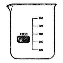 Beaker, low form, 600 ml, with graduation aud spout, with...