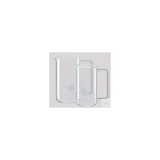 Becher, 500 ml, hohe Form, mit Handgriff Borosilikatglas, mit Teilung und
