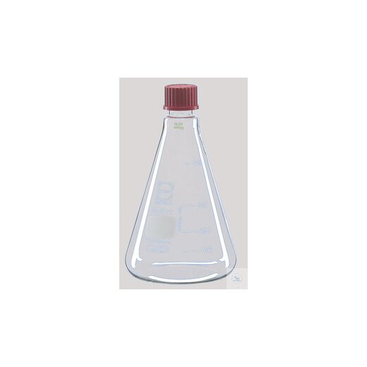 Erlenmeyer flask, 500 ml, GL32, graduated, with screw cap, flask A-Ø