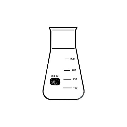 Erlenmeyer flask, borosilicate glass, with graduation, 500 ml, flask Ø 105 mm, height