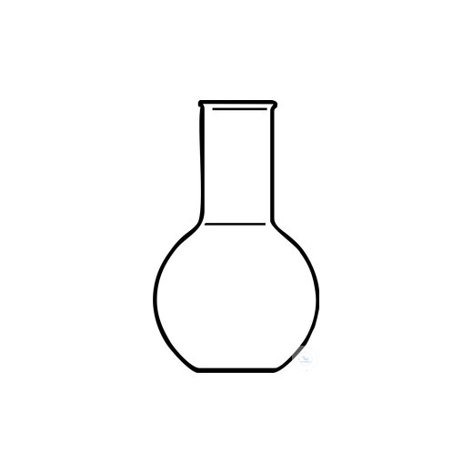 Stehkolben, Mittellang, Borosilikatglas, mit Bördelrand, 100 ml, Kolben Ø 64 mm,