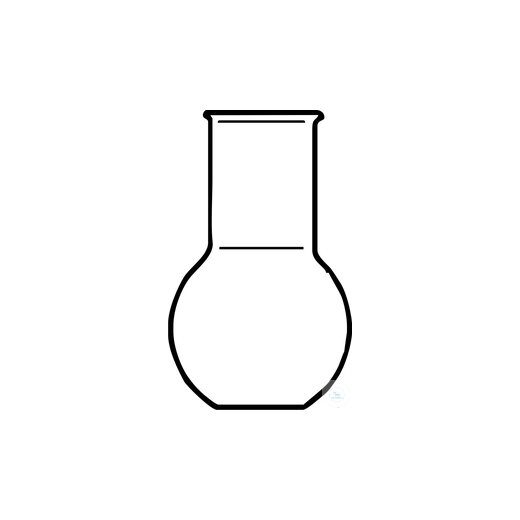 Flat bottom flask, medium length, borosilicate with flared rim, 250 ml, flask Ø 85 mm, height