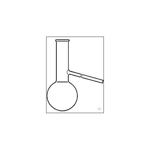 Distilling flask, 250 ml, with side tube, flask Ø 85 mm, height 200 mm,