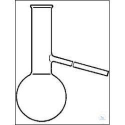 Distilling flask, 250 ml, with side tube, flask Ø...