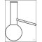 Distilling flask, 250 ml, with side tube, flask Ø 85 mm, height 200 mm,