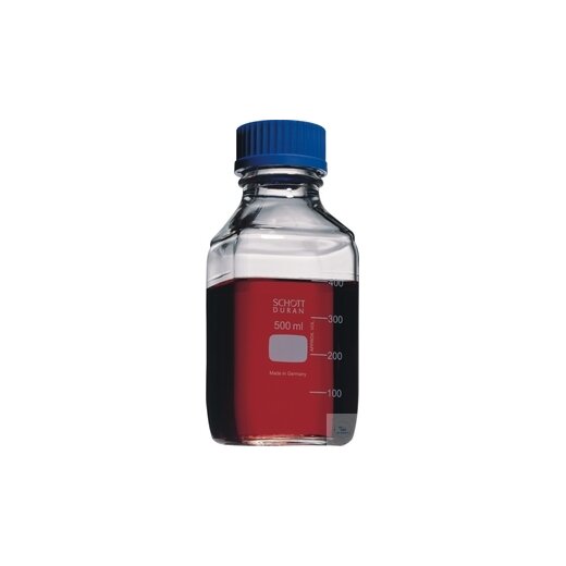 Laborflaschen, vierkant, 500ml, ISO-Gewinde, mit Teilung, hergestellt au