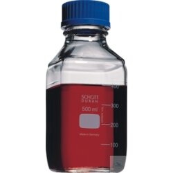 Laborflaschen, vierkant, 500ml, ISO-Gewinde, mit Teilung,...