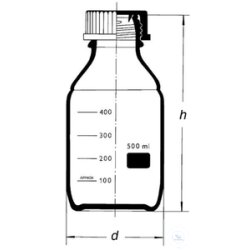 Laboratory bottles, 10000 ml,GL 45, with graduation, with...