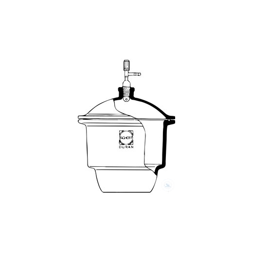 Desiccators NOVUS, DN 100, with tube cover, valve stopcock in the cover and ke