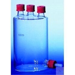 Woulffs bottle, 1000 ml, with bottom tube GL 25, 2 SH GL...