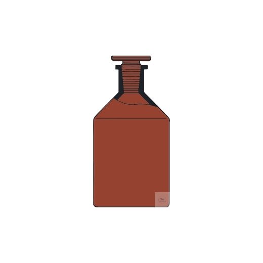 Narrow neck bottles, 2000 ml, NS 29/32, brown, with PE stopper, soda glass,