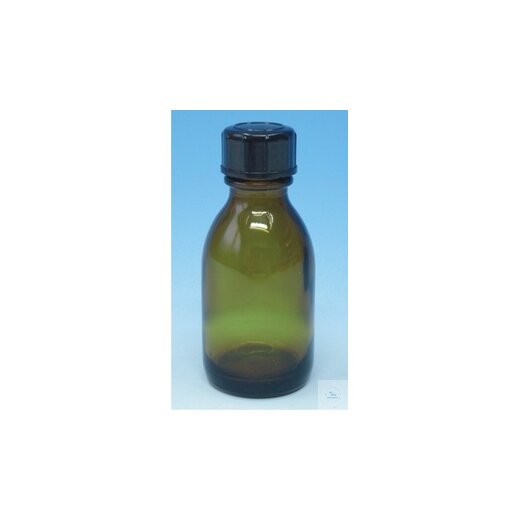 Enghals-Flasche 1000 ml, DIN-Gewinde GL 28, komplett mit Schraubkappe und