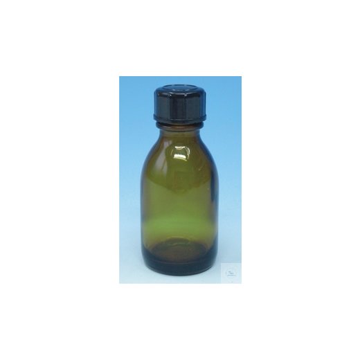 Enghals-Flasche 150 ml, DIN-Gewinde GL 22, komplett mit Schraubkappe und