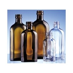 Meplat bottles, 125 ml, clear glass, DIN thread, complete...