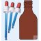 Tropfflaschen Alpha, Braunglas, GL 18, mit Montur, 5 ml VE = 100 Stk.