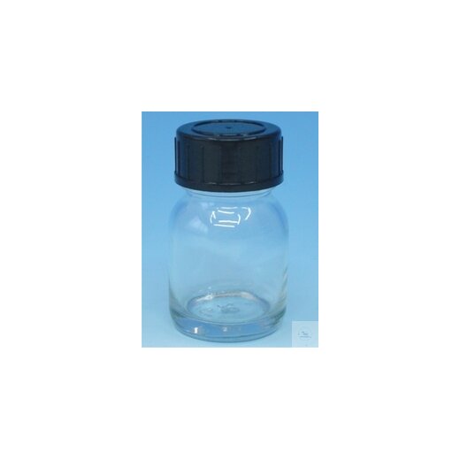 Wide-necked bottle 500 ml, DIN thread GL 55, complete with screw cap and