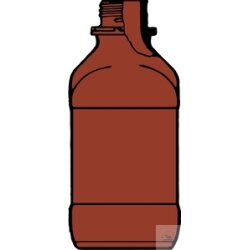 Square bottle, narrow neck, 100 ml, GL 32,amber glass...