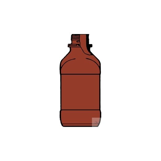 square bottle, narrow neck, 500 ml, GL 32, PP, with pouring ring and