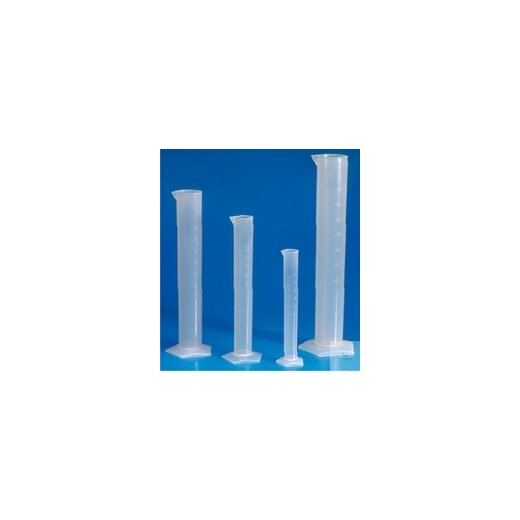 Graduated cylinder, 25 ml : 0.5 ml, tall form, outer Ø 18 mm, height 195 mm, raised form