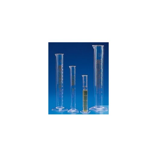 Measuring cylinder, tall form, plastic, raised graduation, TPX, crystal clear 250 ml: