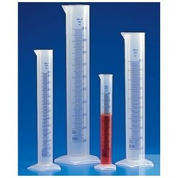 Measuring cylinder, 25 ml, PP, tall form, blue...
