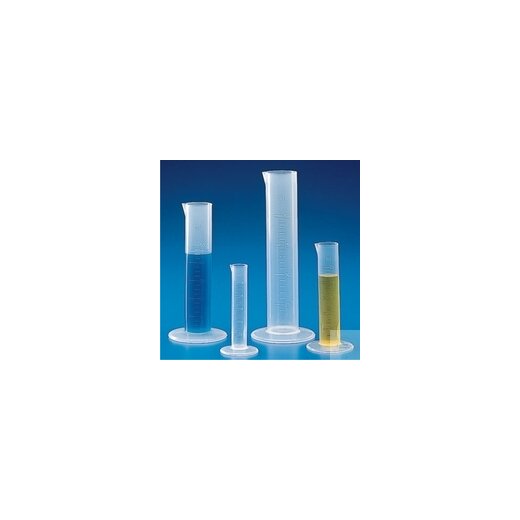 Messzylinder, 500 ml, niedere Form, PP, erhaben graduiert, transparent VE = 6