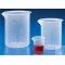 Griffin Becher 50 ml, PP, transparent graduiert, erhaben, mit Ausguss,