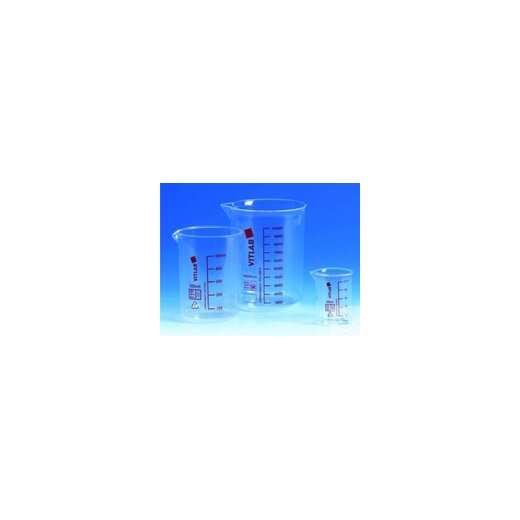 Griffin beaker, 3000 ml, PMP, colour graduated, clear, graduation 250 ml, Ø 1