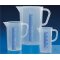 Messbecher, mit Henkel und Ausguss, transparent, erhaben blau graduiert, PP,