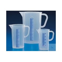Measuring jug, with handle and spout, transparent, raised...