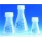 Erlenmeyer flask, PP, 500 ml, GL 52, wide neck, transparent, with PP screw cap