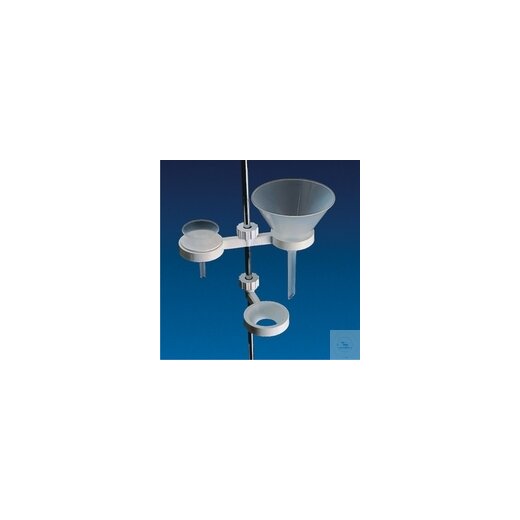 Trichterhalter, PP, 2fach, für Trichter von 50-120 mm Ø mit Stativklemme zur