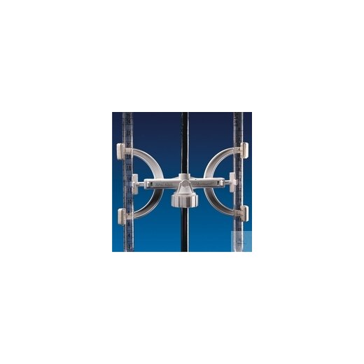 Burette holder, PP, 2 compartments, with clamp for fastening to stands with 8-14 mm