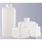 Square bottle, narrow neck, 250 ml, GL 28, height 80 mm, with screw cap, HDPE