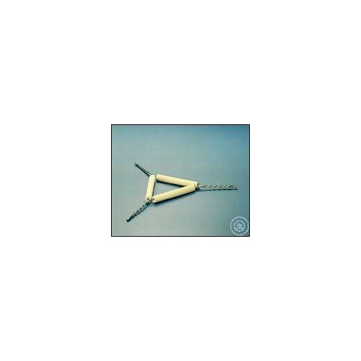 Triangle iron wire w. clay tubes L:40mm