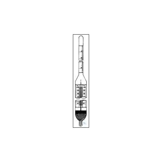 DICHTE-ARAEOMETER,DIN 12791, M 100-070 0,700-0,800:0,002 G/CM3, TEILUNGSL.90 MM