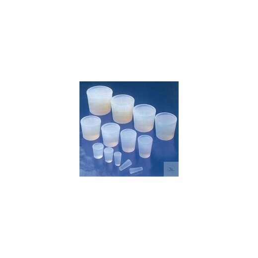 SILICONE STOPPER, TRANSPARENT, FLEXIBLE, O-Ø - 14,5 MM, BOTTOM-Ø 10,0 MM, L. 20 MM