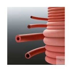 RUBBER HOSE PARA HR 1374 RED, I.D. 9 MM, WALL THICKNESS 2...