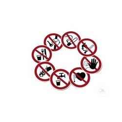 Prohibition sign: No eating or drinking