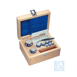 E1 1 mg - 1 kg set of weights, in wooden case, polished...