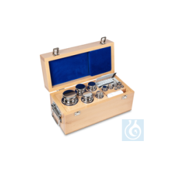 E1 1 mg - 5 kg set of weights, in wooden case, polished...