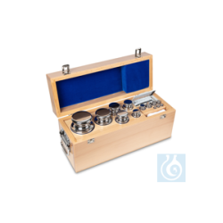 E1 1 mg - 10 kg weight set, in wooden case, polished...