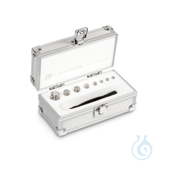 E2 1 g - 50 g weight set, in aluminium case, polished...