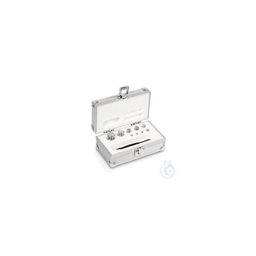 F1 1 g - 100 g set of weights, in aluminium case, polished stainless steel