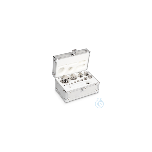 F1 1 g - 1 kg Gewichtsatz, im Aluminiumetui, Edelstahl poliert