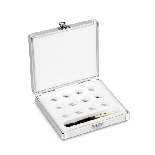 F1 1 mg - 500 mg weight set, in aluminium case, polished stainless steel
