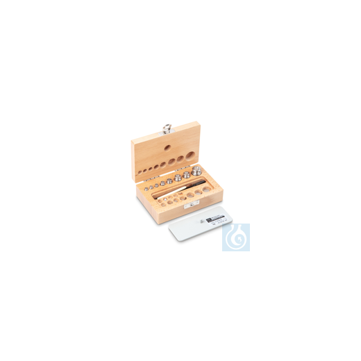 F2 1 mg - 50 g weight set, in wooden case, stainless steel fine turned