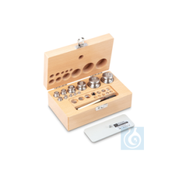 F2 1 mg - 200 g set of weights, in wooden case, finely...